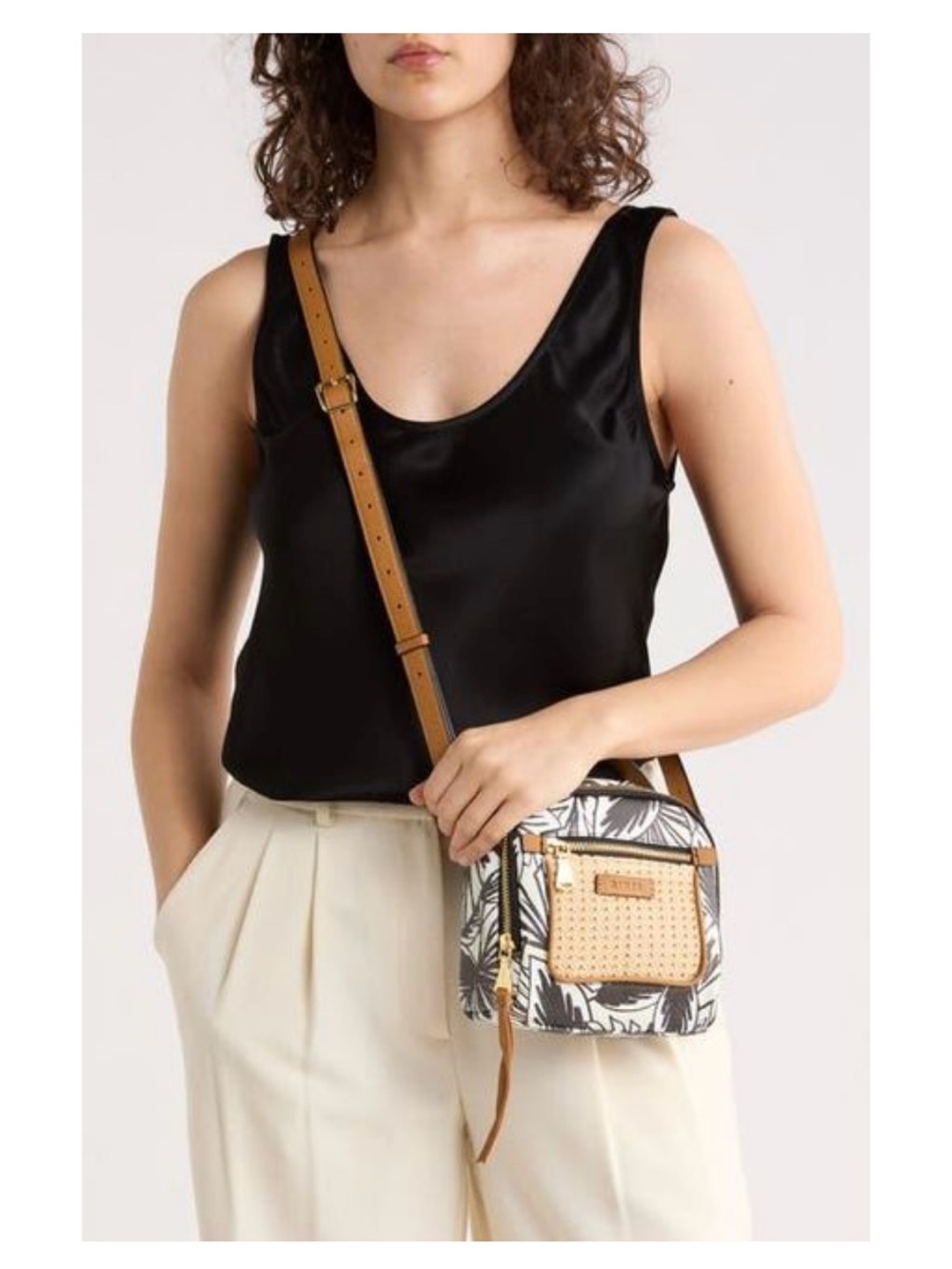 Aimee Kestenberg | Haven top handle crossbody in leather and raffia